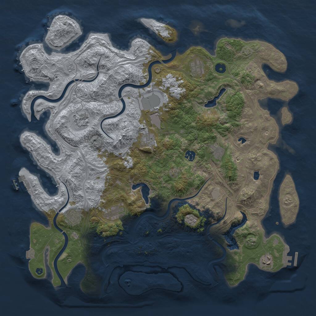 Rust Map: Procedural Map, Size: 4520, Seed: 131386, 16 Monuments