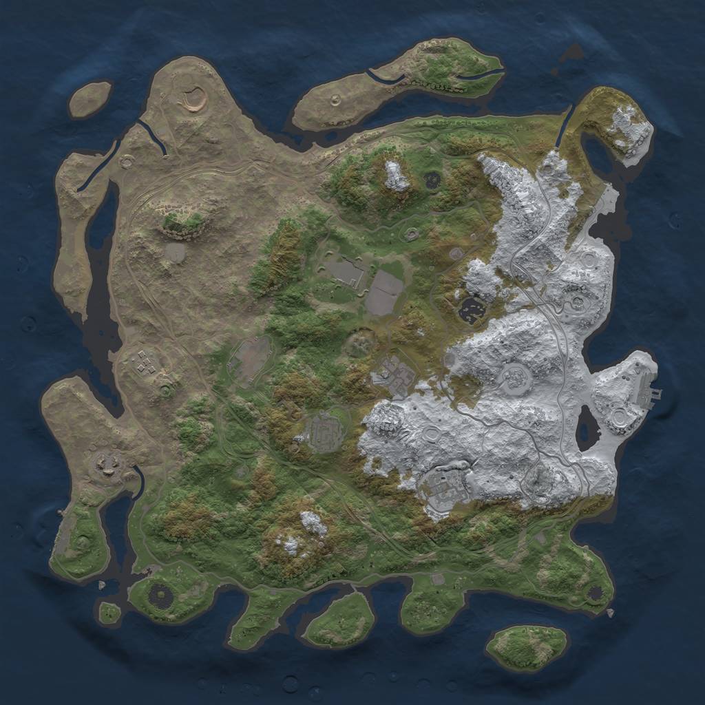 Rust Map: Procedural Map, Size: 4250, Seed: 401626, 18 Monuments