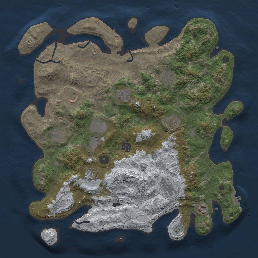 Rust Map: Procedural Map, Size: 4000, Seed: 6431259, 20 Monuments