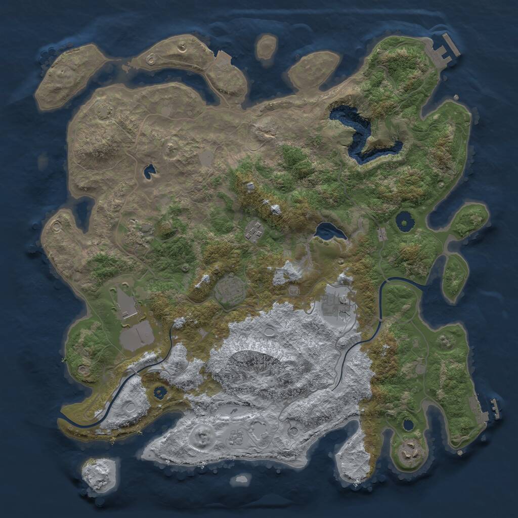 Rust Map: Procedural Map, Size: 4000, Seed: 6431259, 12 Monuments