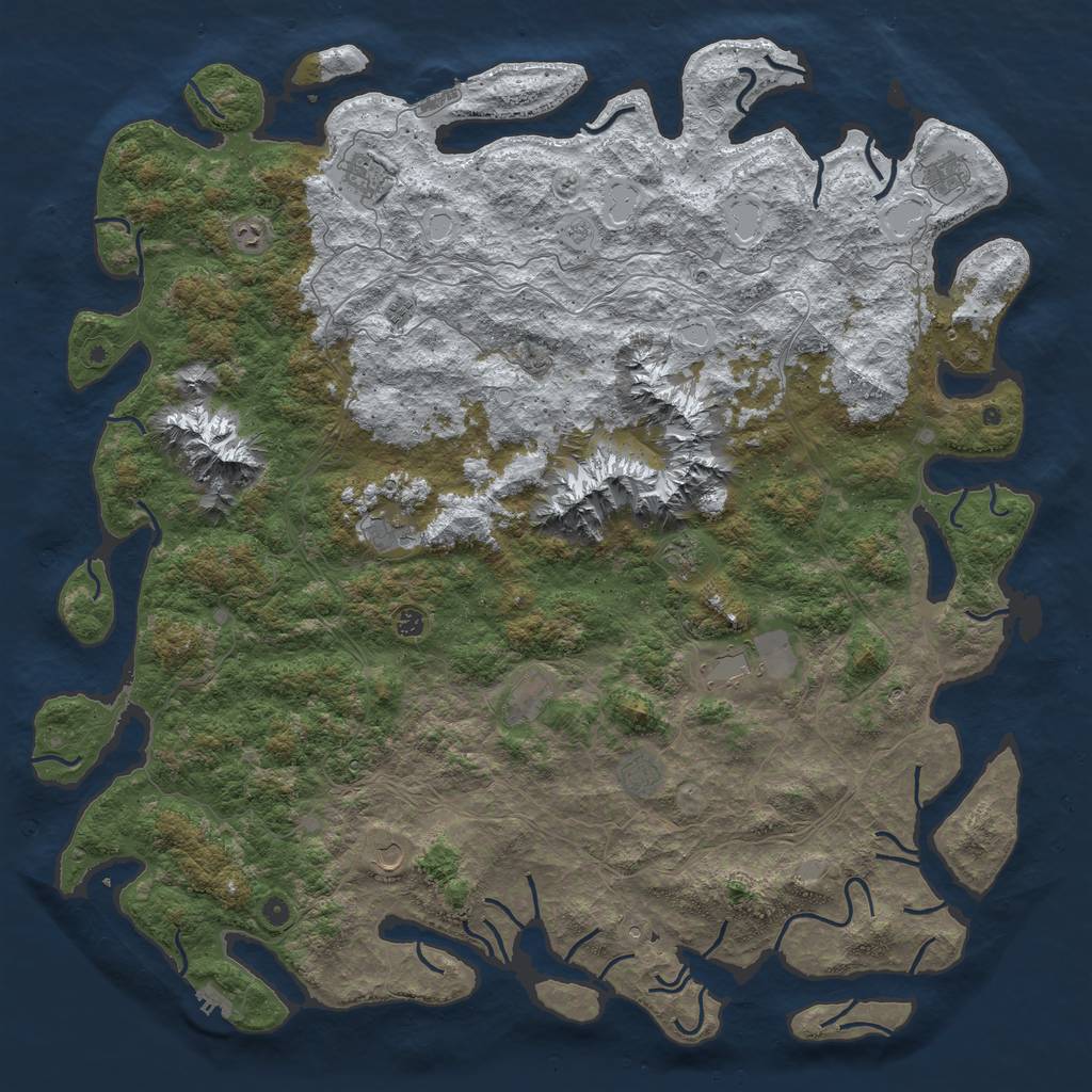 Rust Map: Procedural Map, Size: 6000, Seed: 266887, 20 Monuments