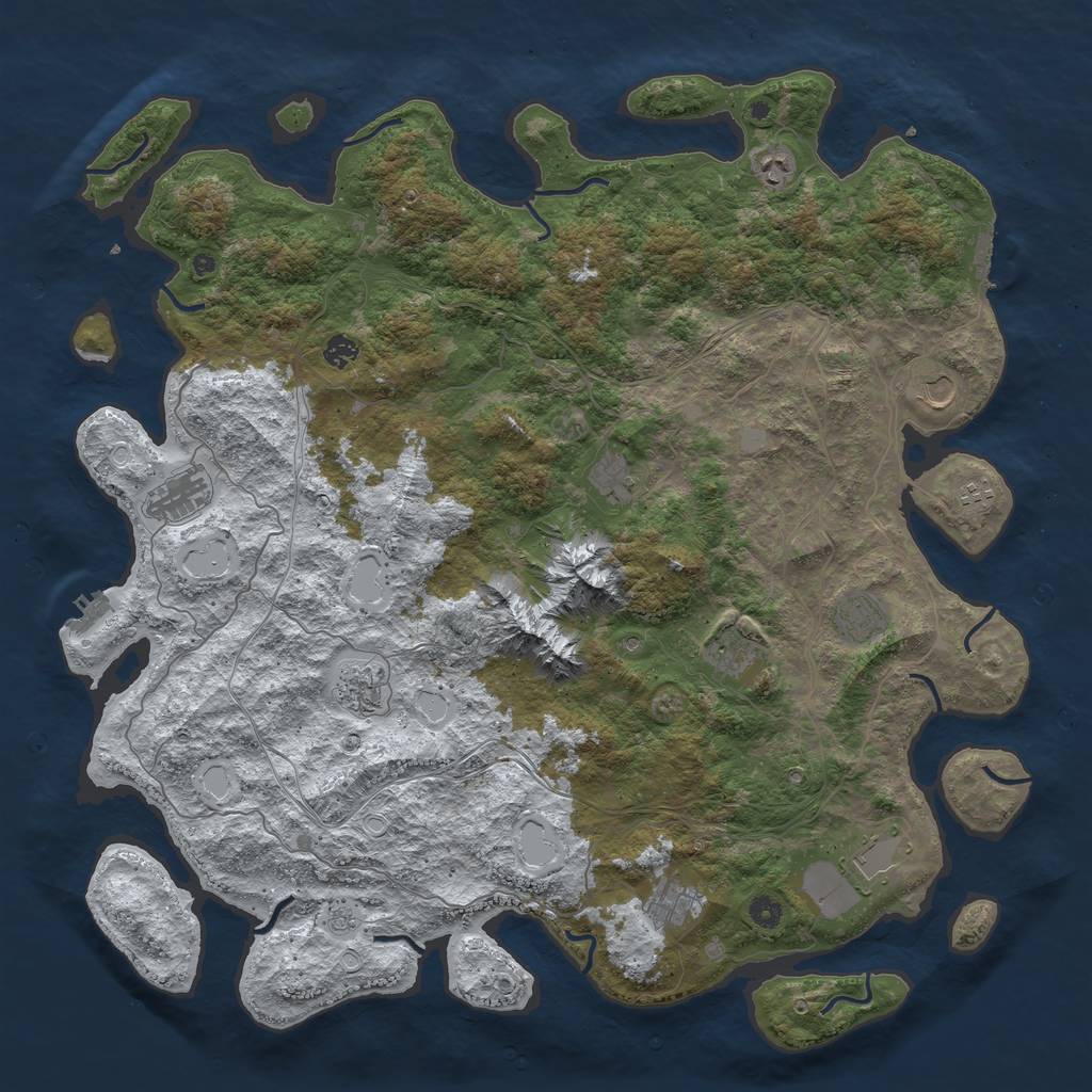 Rust Map: Procedural Map, Size: 5000, Seed: 232131, 20 Monuments