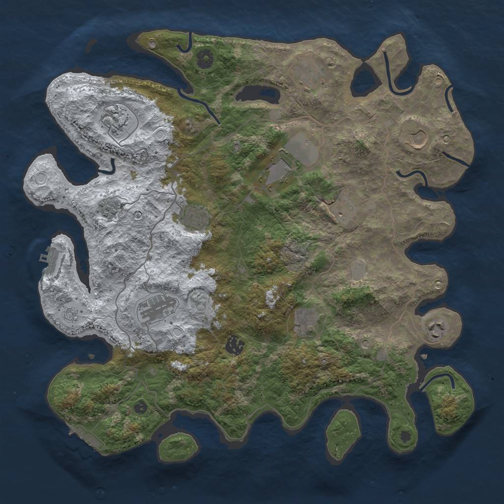 Rust Map: Procedural Map, Size: 4000, Seed: 5320, 20 Monuments