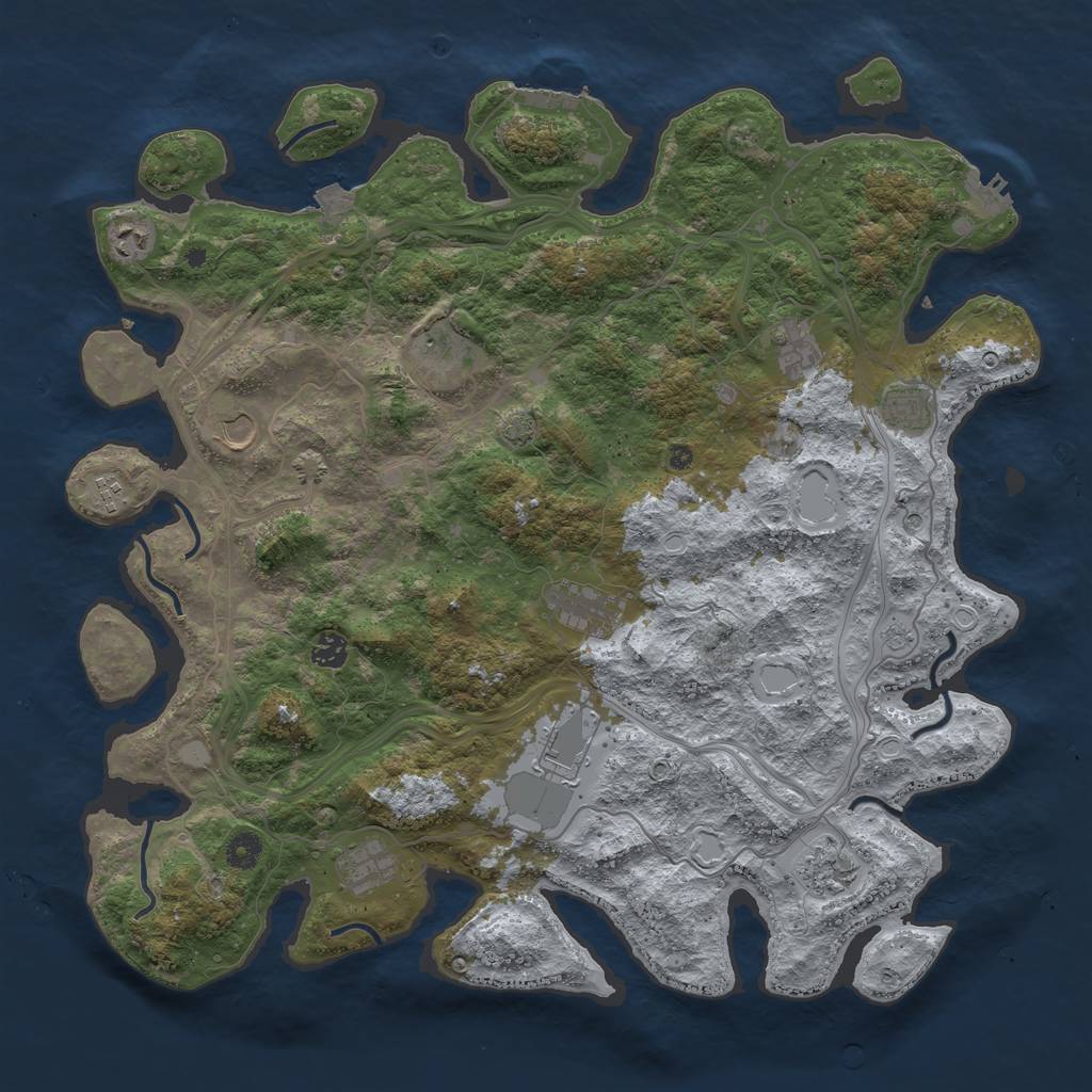 Rust Map: Procedural Map, Size: 4500, Seed: 456532154, 19 Monuments