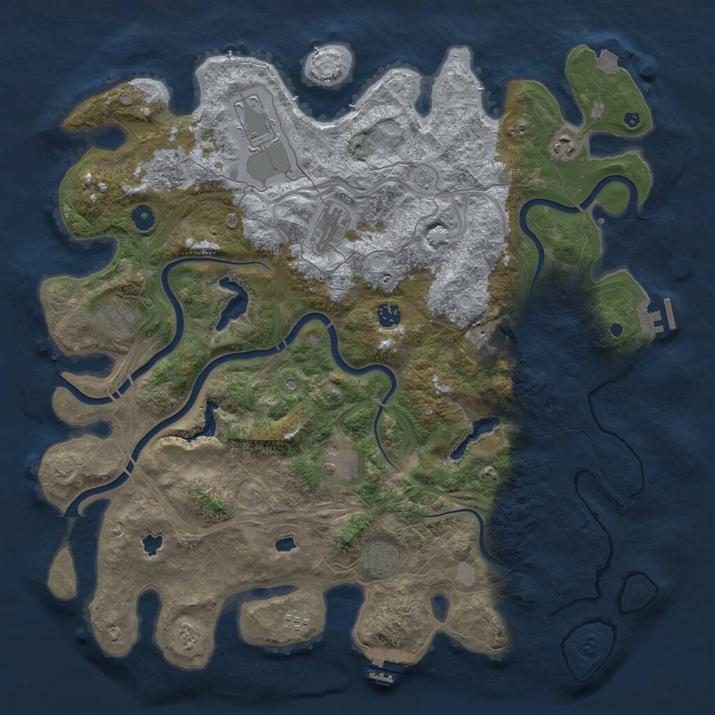 Rust Map: Procedural Map, Size: 4500, Seed: 95801199, 16 Monuments