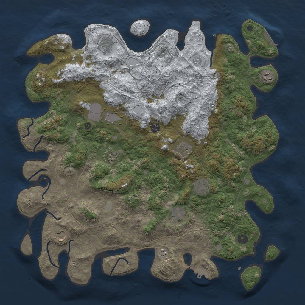 Rust Map: Procedural Map, Size: 4500, Seed: 95801199, 19 Monuments