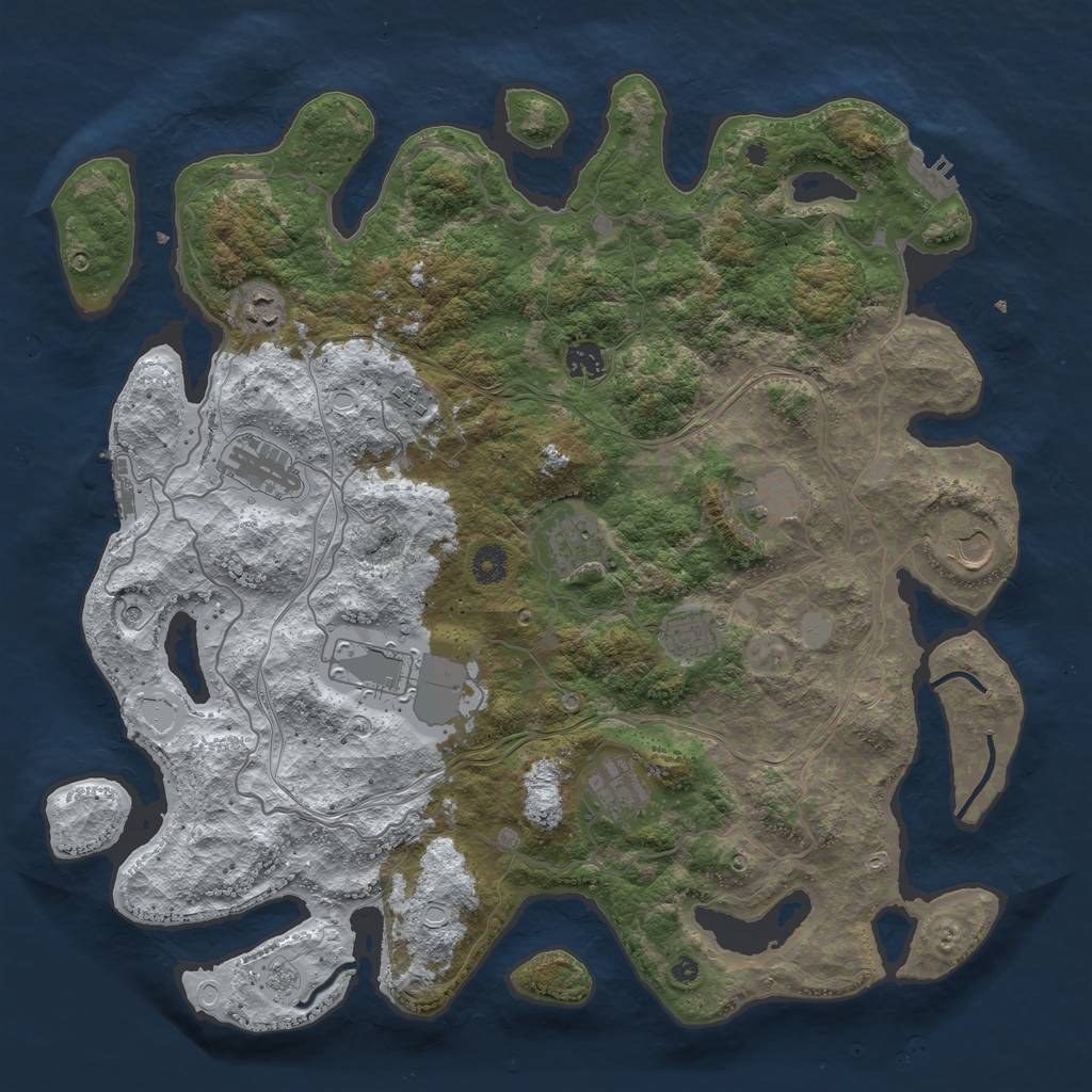 Rust Map: Procedural Map, Size: 4250, Seed: 524379, 19 Monuments