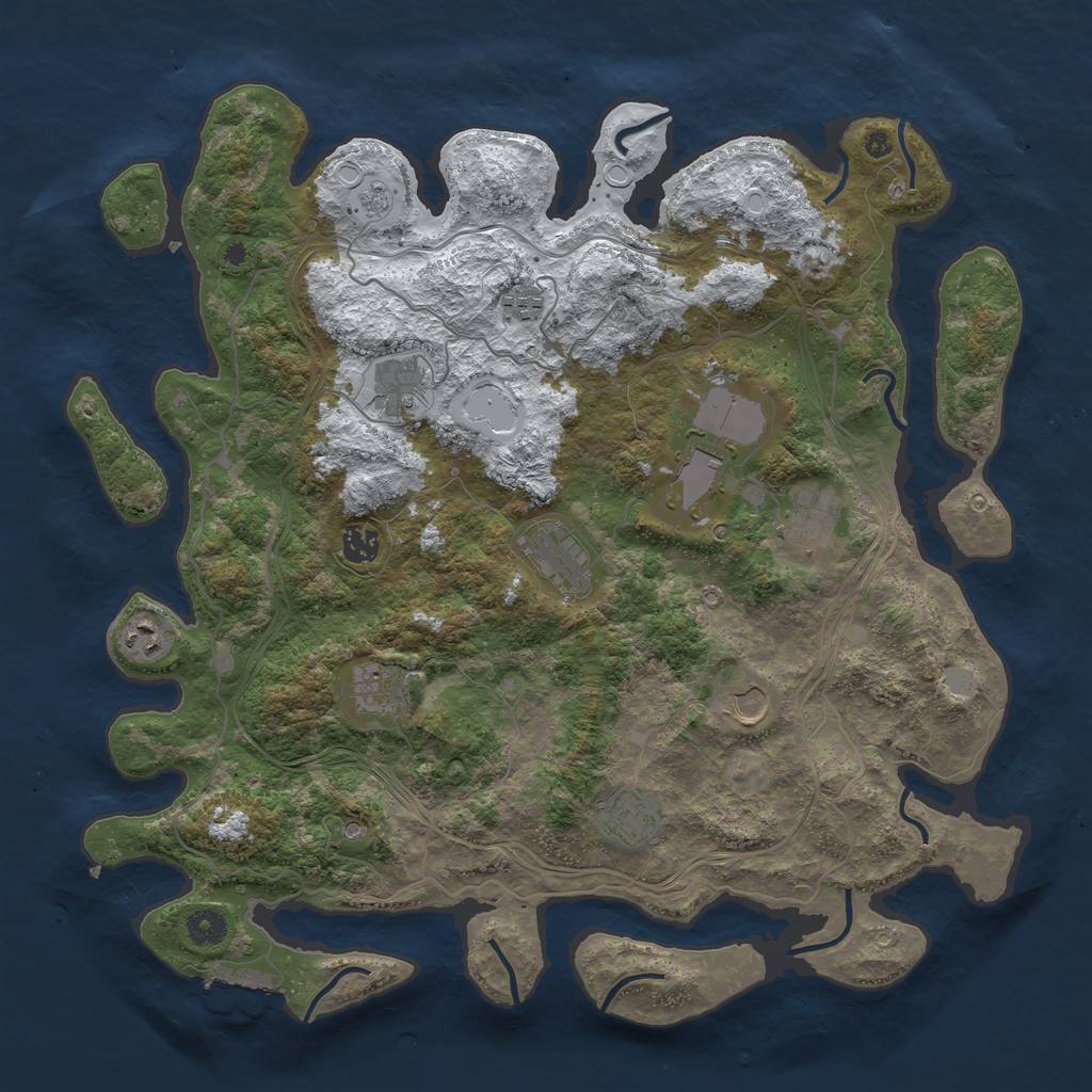 Rust Map: Procedural Map, Size: 4250, Seed: 88246, 18 Monuments