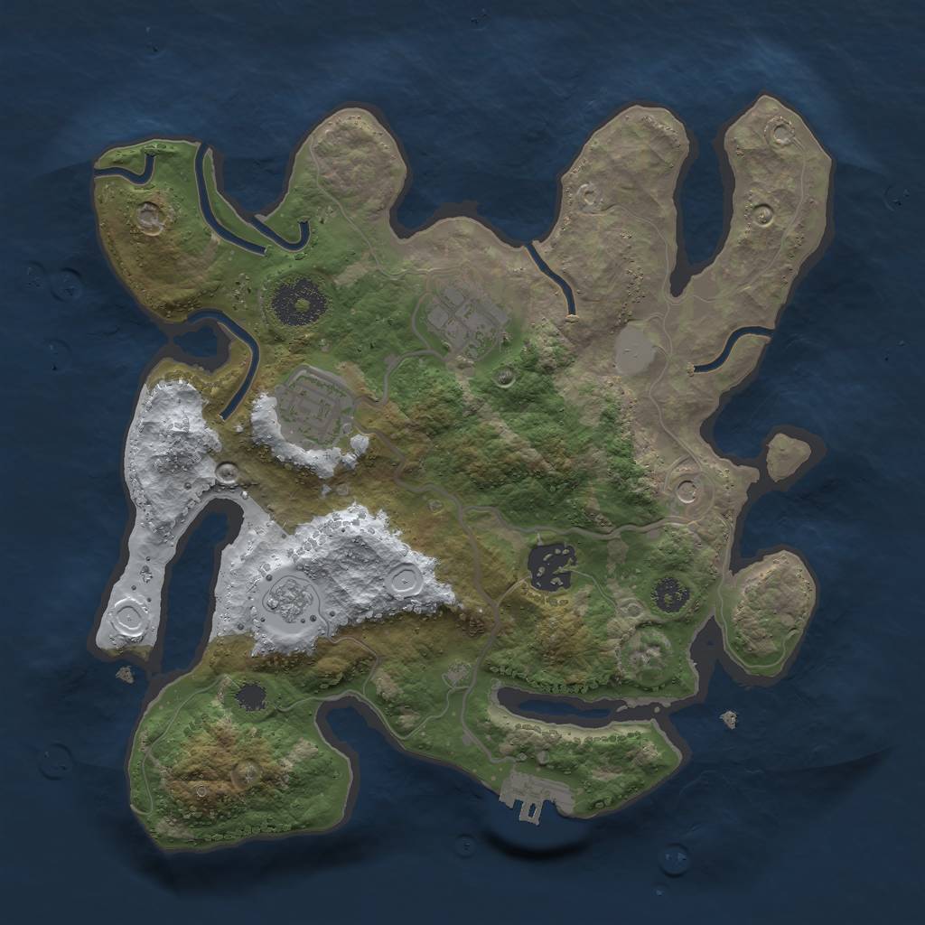 Rust Map: Procedural Map, Size: 2750, Seed: 45213, 11 Monuments