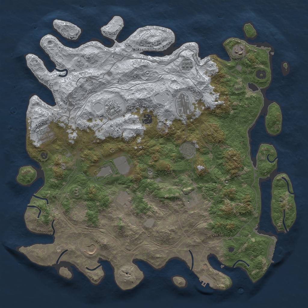 Rust Map: Procedural Map, Size: 4500, Seed: 123929879, 20 Monuments