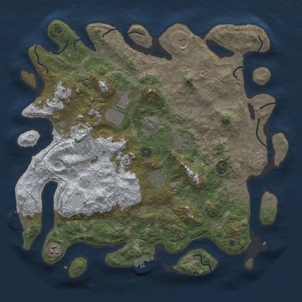 Rust Map: Procedural Map, Size: 4250, Seed: 618705, 17 Monuments