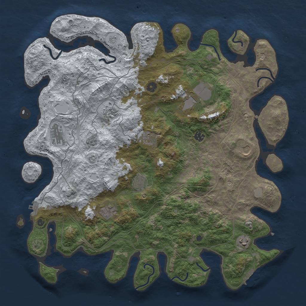 Rust Map: Procedural Map, Size: 4500, Seed: 63744, 19 Monuments