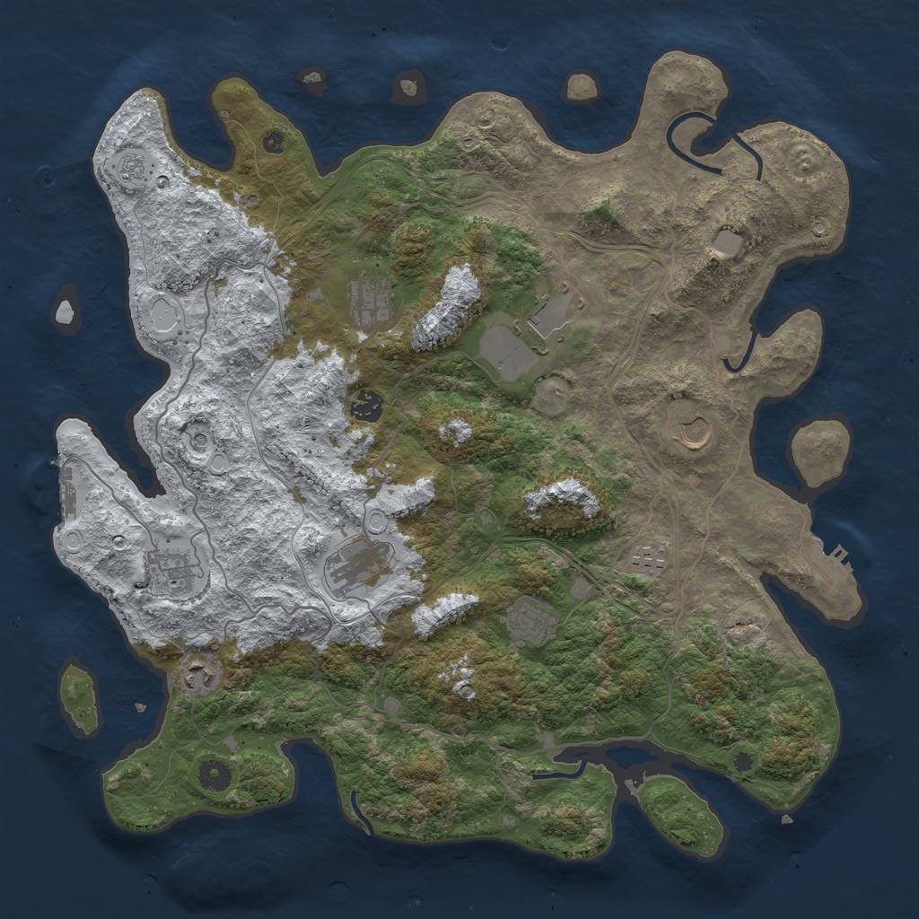 Rust Map: Procedural Map, Size: 4250, Seed: 124582, 18 Monuments