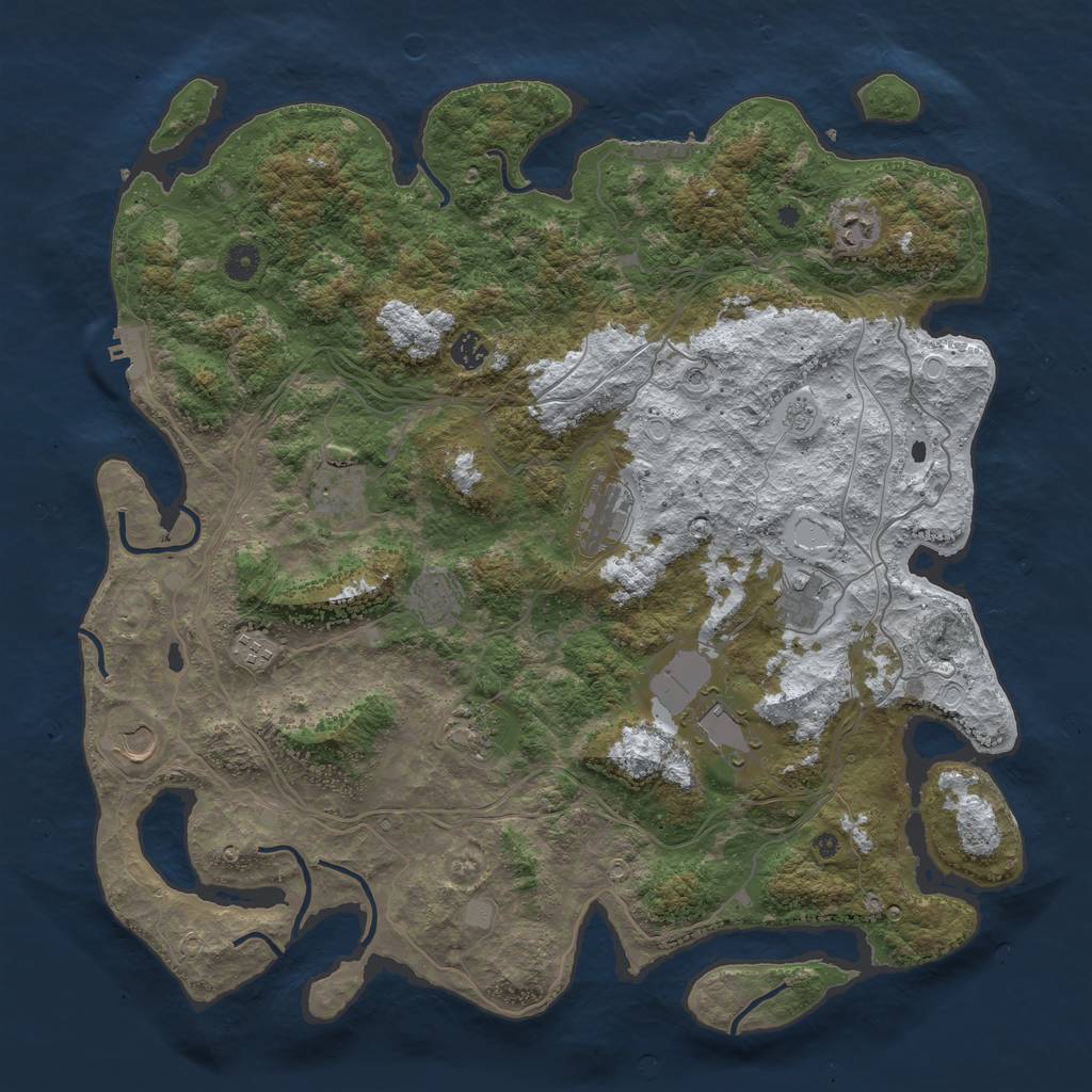 Rust Map: Procedural Map, Size: 4500, Seed: 23423475, 19 Monuments