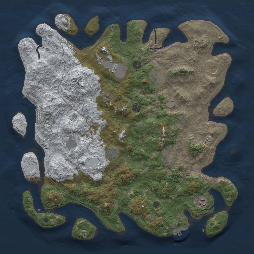 Rust Map: Procedural Map, Size: 4500, Seed: 1612596502, 19 Monuments