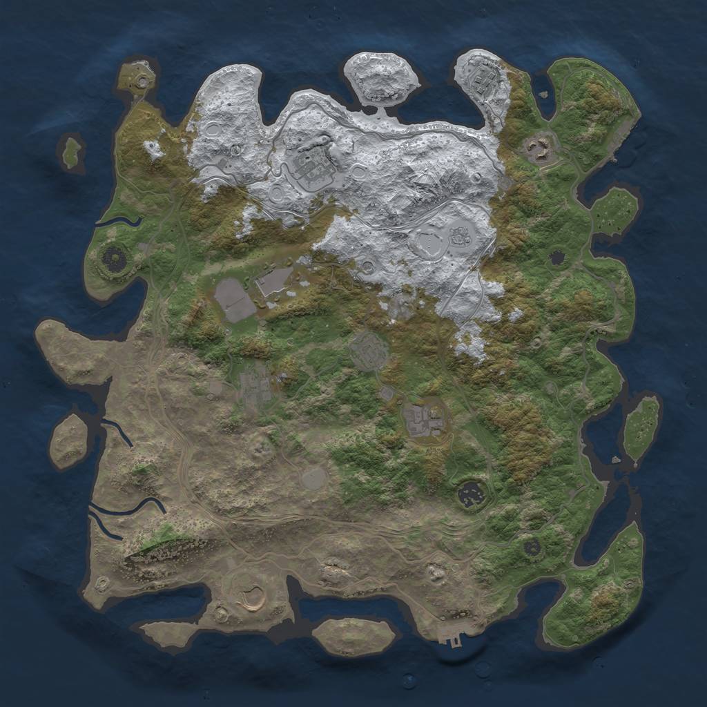 Rust Map: Procedural Map, Size: 4250, Seed: 823546, 18 Monuments