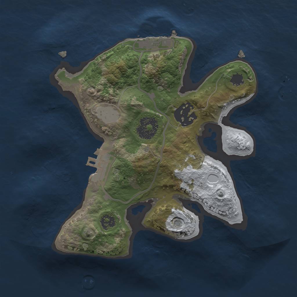 Rust Map: Procedural Map, Size: 2000, Seed: 258, 8 Monuments