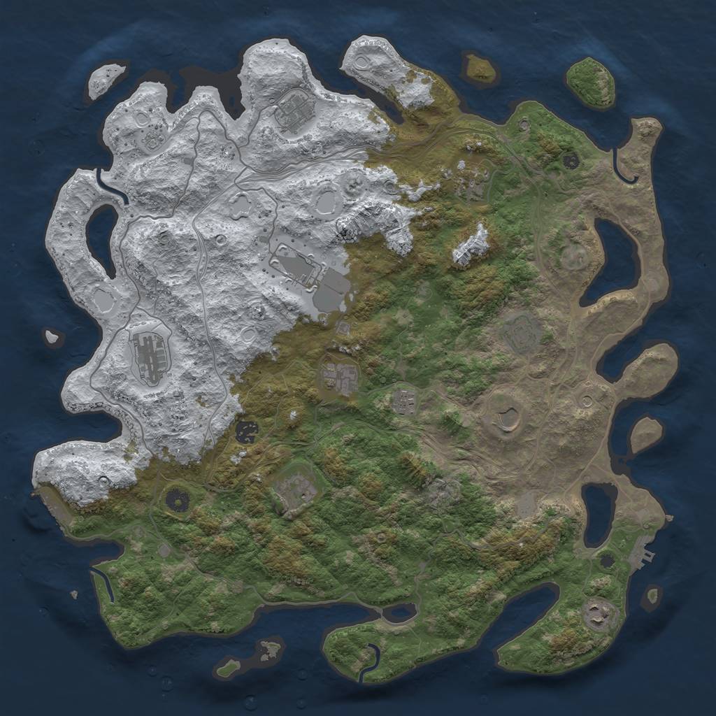 Rust Map: Procedural Map, Size: 4500, Seed: 341660985, 20 Monuments