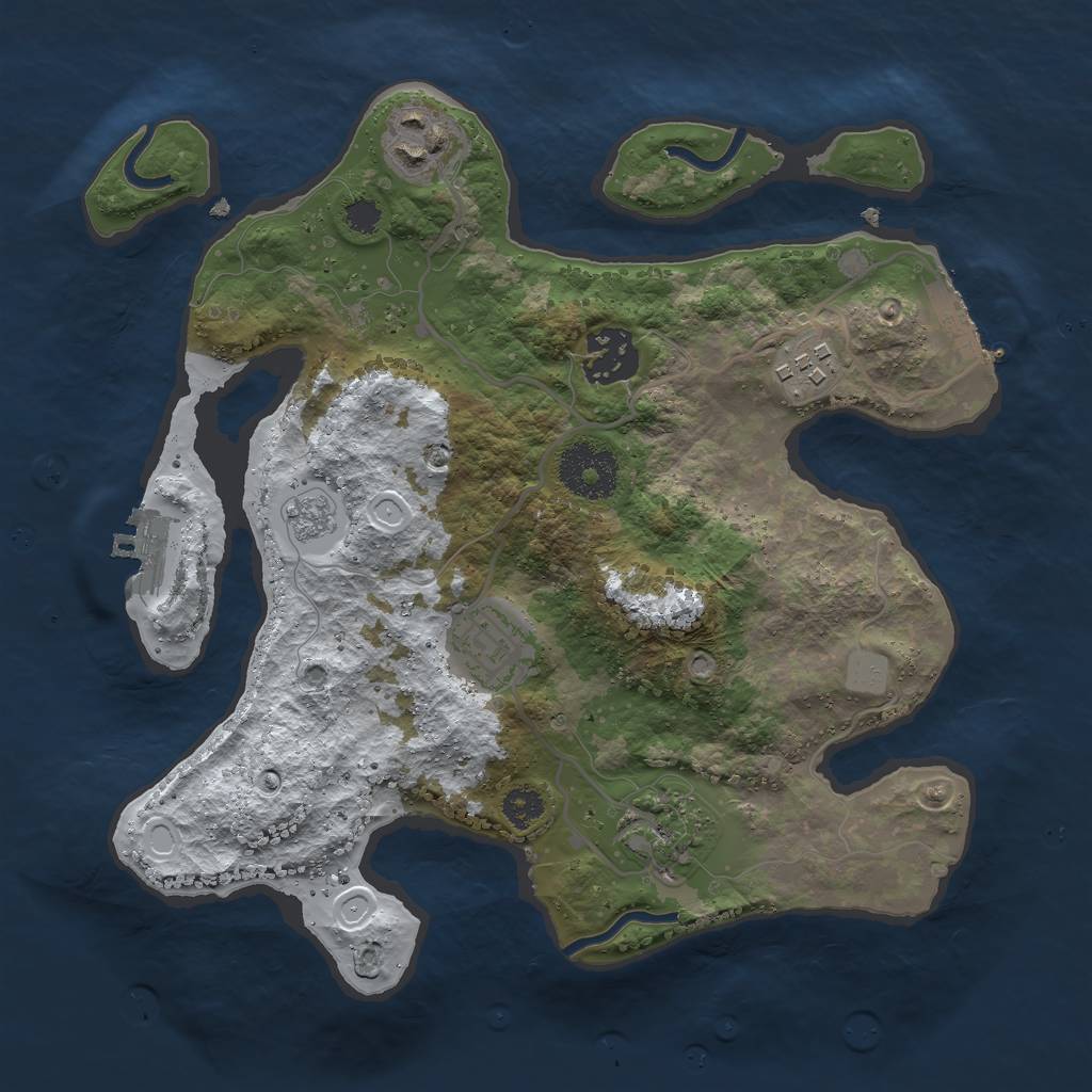 Rust Map: Procedural Map, Size: 2800, Seed: 48465234, 13 Monuments