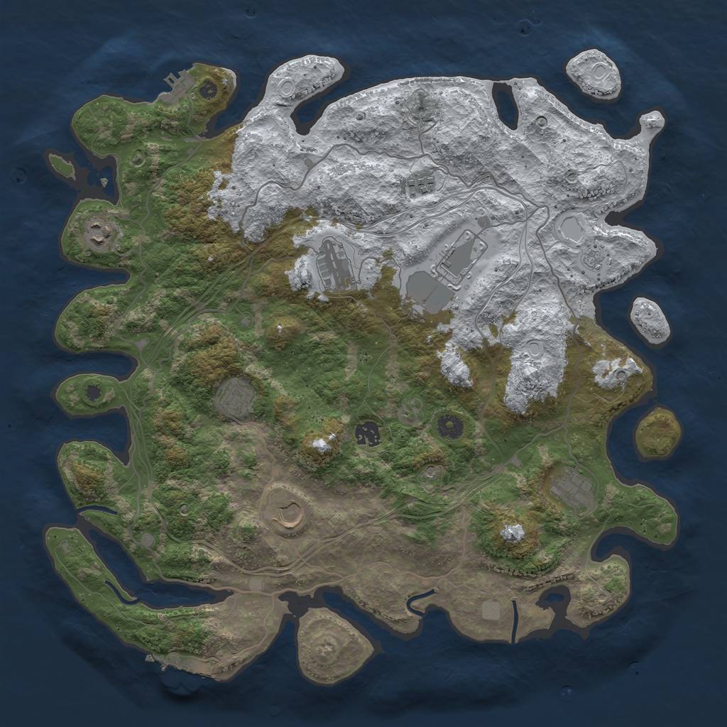 Rust Map: Procedural Map, Size: 4250, Seed: 105511, 17 Monuments