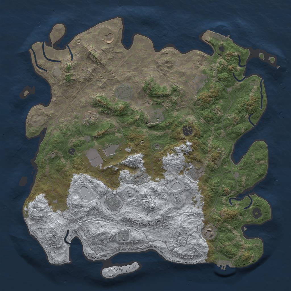 Rust Map: Procedural Map, Size: 4250, Seed: 852135, 20 Monuments