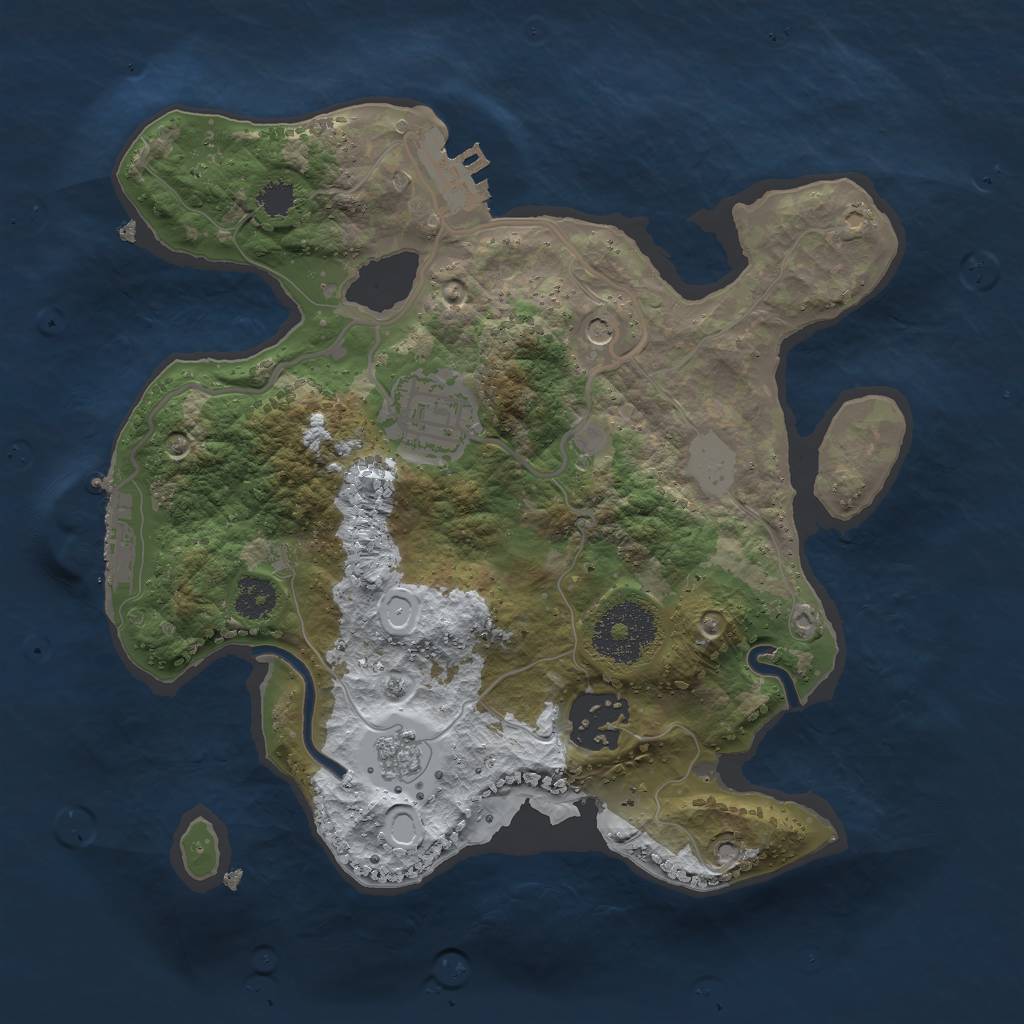 Rust Map: Procedural Map, Size: 2500, Seed: 893082269, 11 Monuments