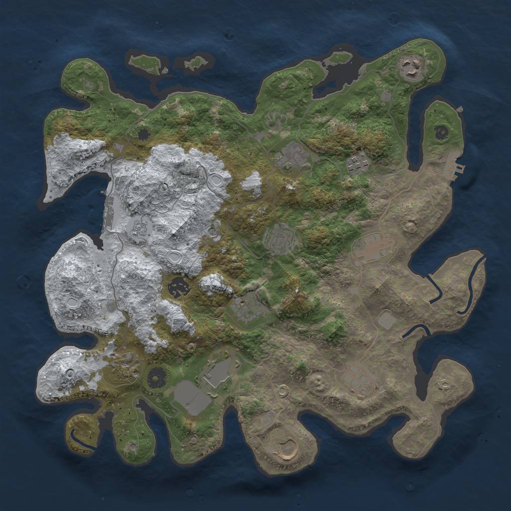 Rust Map: Procedural Map, Size: 3700, Seed: 152545594, 20 Monuments