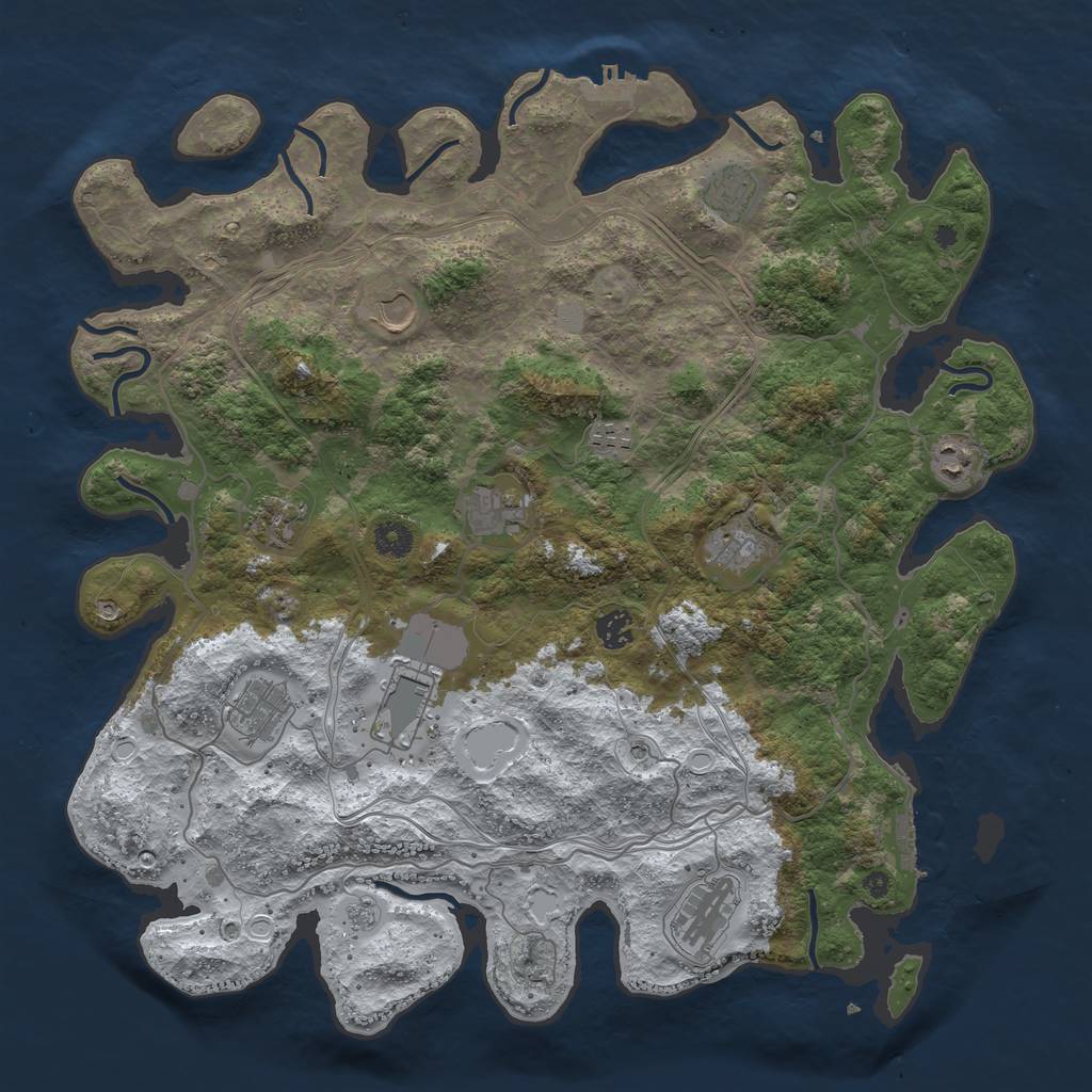 Rust Map: Procedural Map, Size: 4250, Seed: 1243374243, 20 Monuments