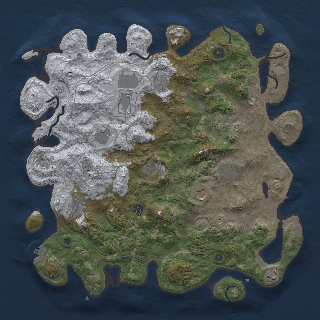 Rust Map: Procedural Map, Size: 4250, Seed: 350141, 20 Monuments