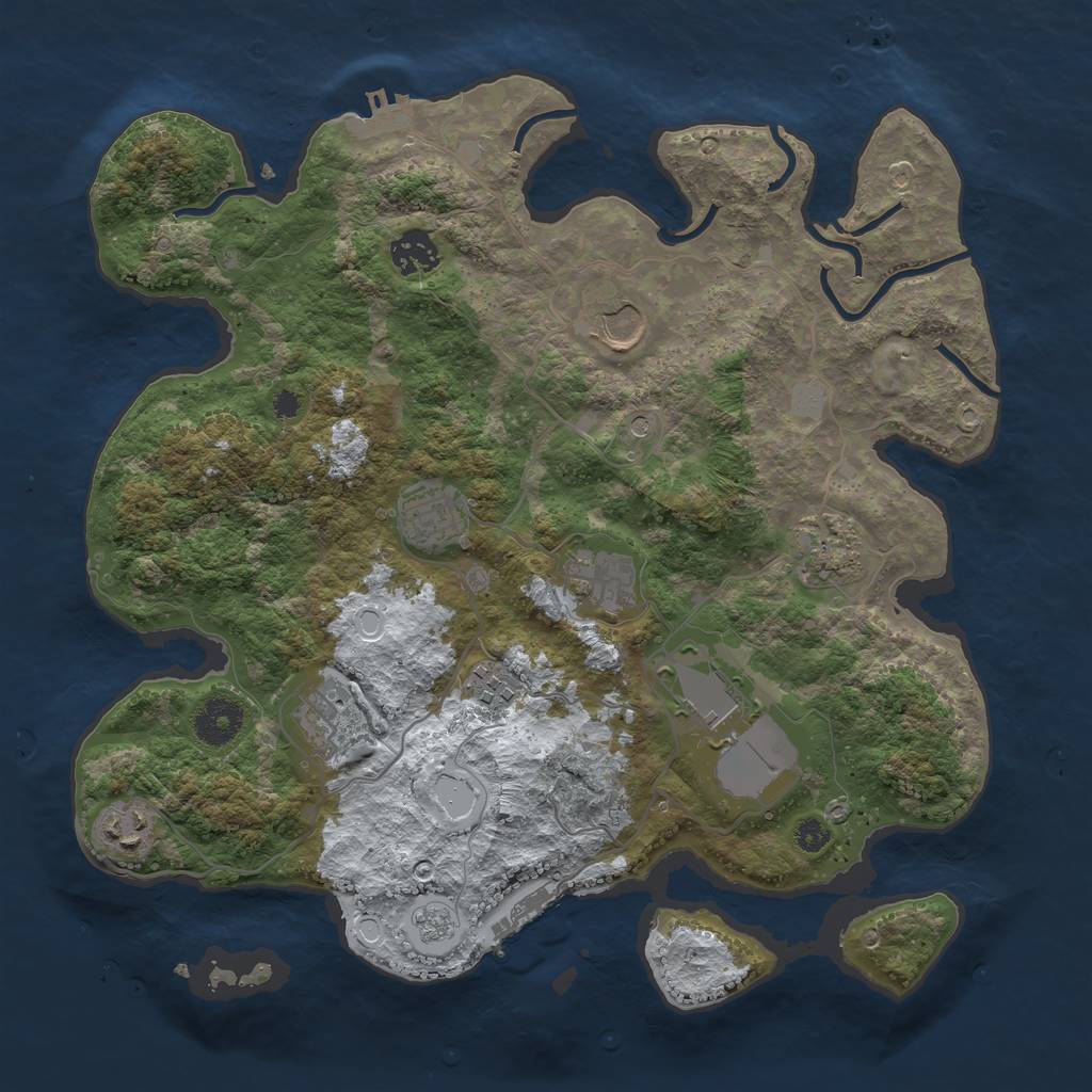 Rust Map: Procedural Map, Size: 3500, Seed: 292582394, 18 Monuments