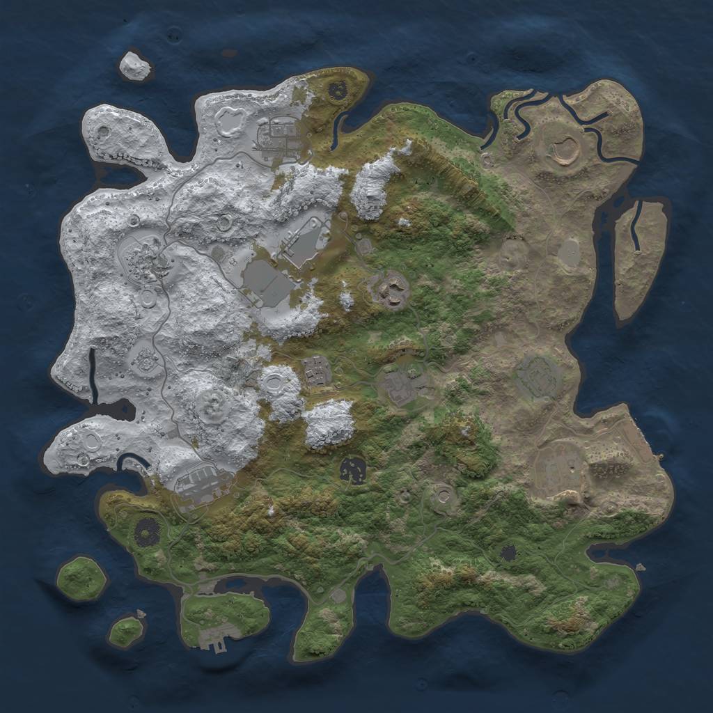 Rust Map: Procedural Map, Size: 3800, Seed: 10971169, 20 Monuments