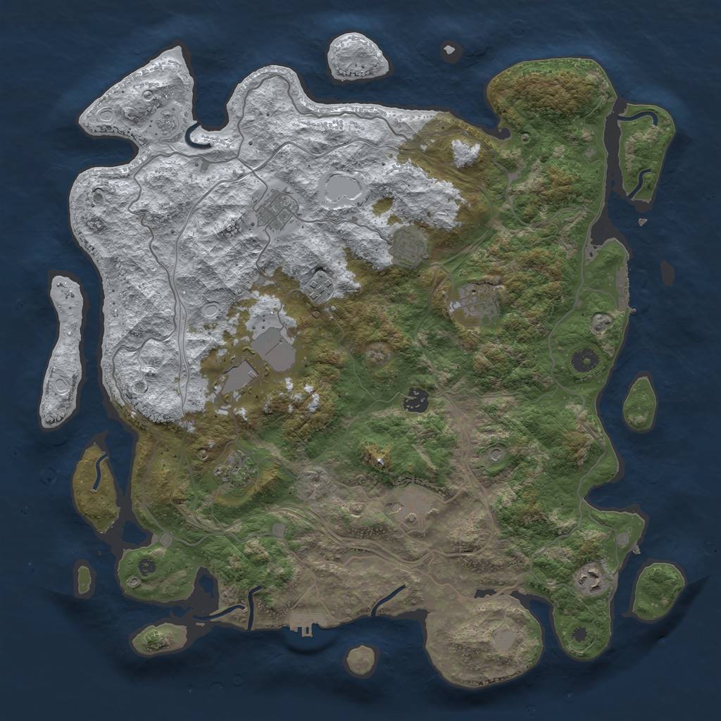 Rust Map: Procedural Map, Size: 4250, Seed: 1097064198, 18 Monuments