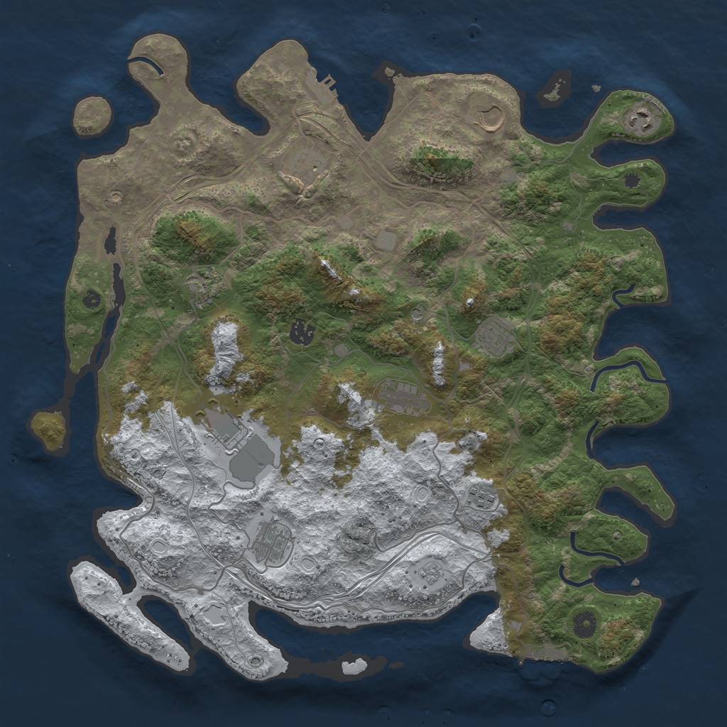 Rust Map: Procedural Map, Size: 4250, Seed: 612208, 19 Monuments