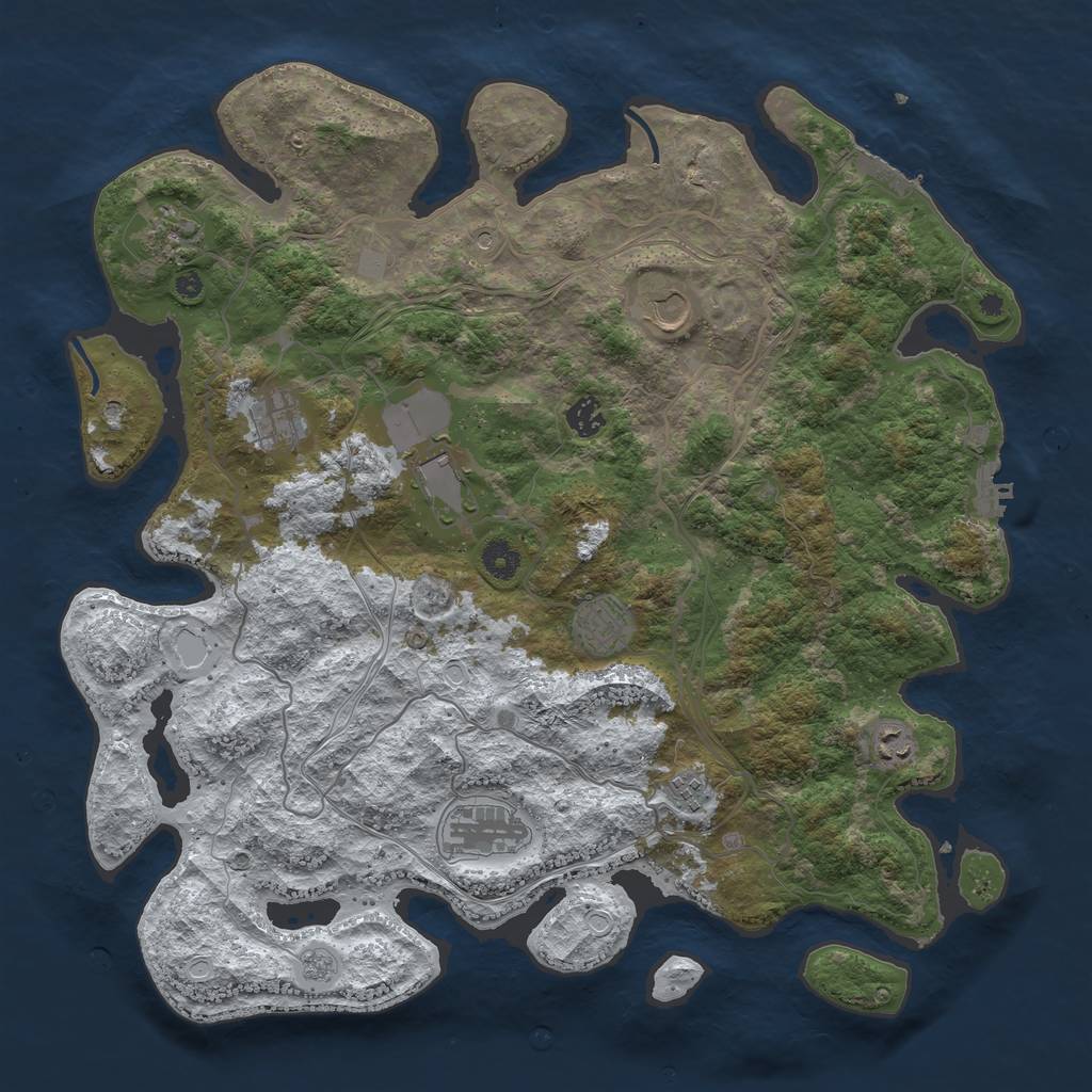 Rust Map: Procedural Map, Size: 4250, Seed: 631476, 18 Monuments