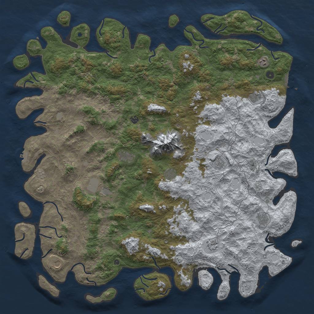 Rust Map: Procedural Map, Size: 6000, Seed: 43428907, 20 Monuments