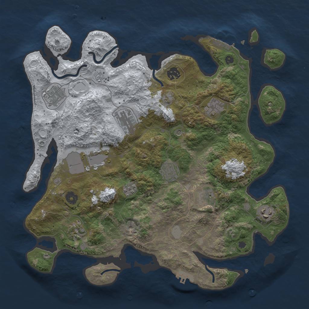 Rust Map: Procedural Map, Size: 3700, Seed: 1981362959, 19 Monuments