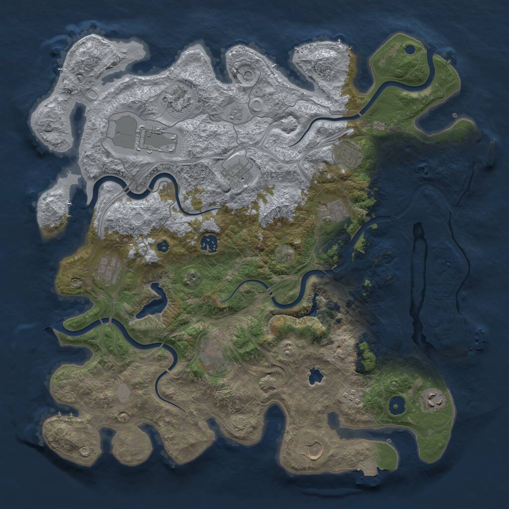 Rust Map: Procedural Map, Size: 4250, Seed: 469569601, 17 Monuments