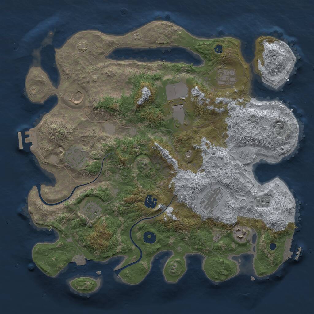 Rust Map: Procedural Map, Size: 3700, Seed: 477833172, 15 Monuments