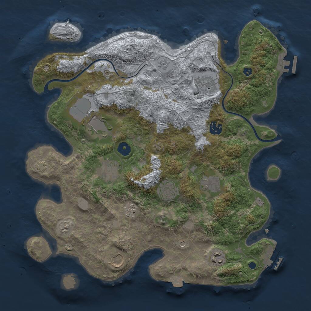 Rust Map: Procedural Map, Size: 3550, Seed: 9475625, 15 Monuments