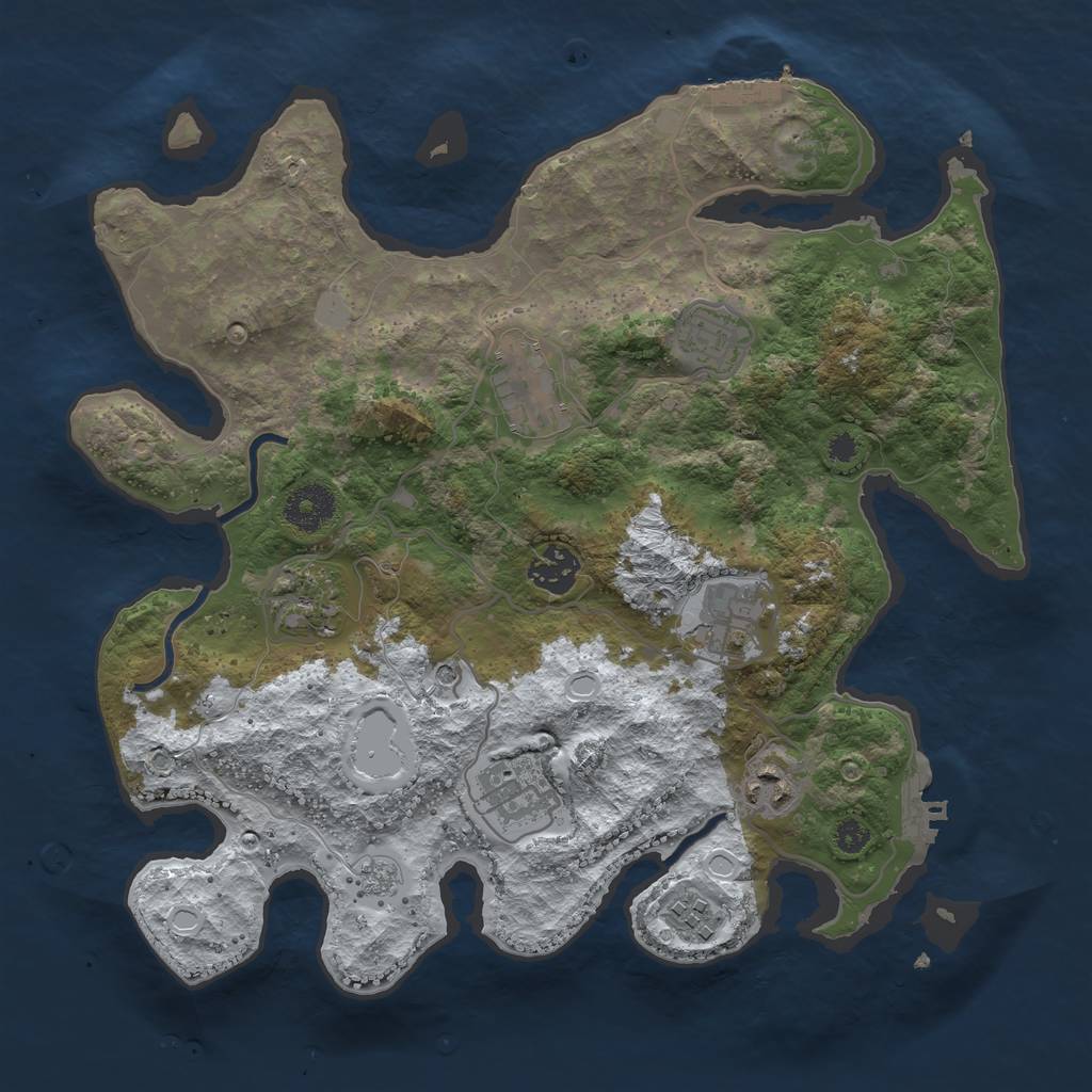 Rust Map: Procedural Map, Size: 3365, Seed: 13955, 17 Monuments