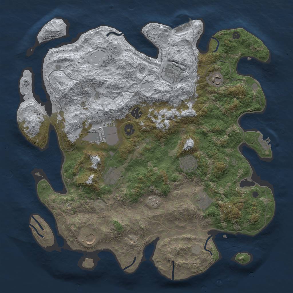 Rust Map: Procedural Map, Size: 4000, Seed: 162066556, 18 Monuments