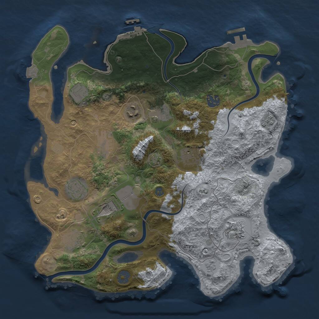 Rust Map: Procedural Map, Size: 3500, Seed: 233676902, 16 Monuments