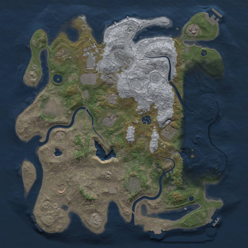 Rust Map: Procedural Map, Size: 4000, Seed: 179491662, 17 Monuments