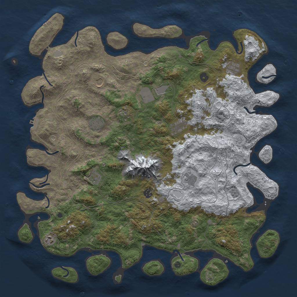 Rust Map: Procedural Map, Size: 5000, Seed: 346481287, 19 Monuments