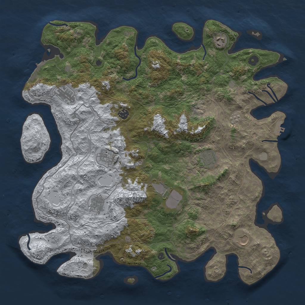 Rust Map: Procedural Map, Size: 4500, Seed: 89640, 18 Monuments