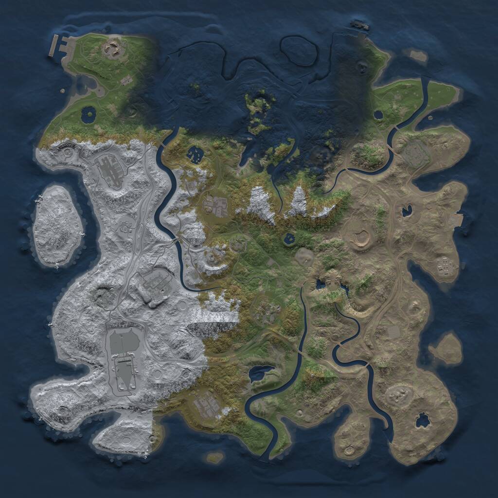Rust Map: Procedural Map, Size: 4500, Seed: 89640, 17 Monuments