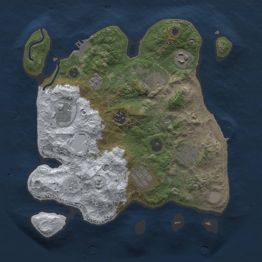 Rust Map: Procedural Map, Size: 3000, Seed: 578339296, 16 Monuments