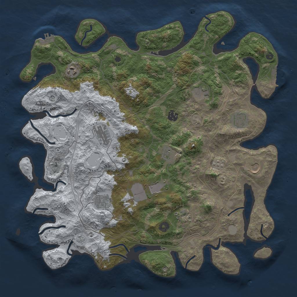 Rust Map: Procedural Map, Size: 4250, Seed: 1737346798, 20 Monuments