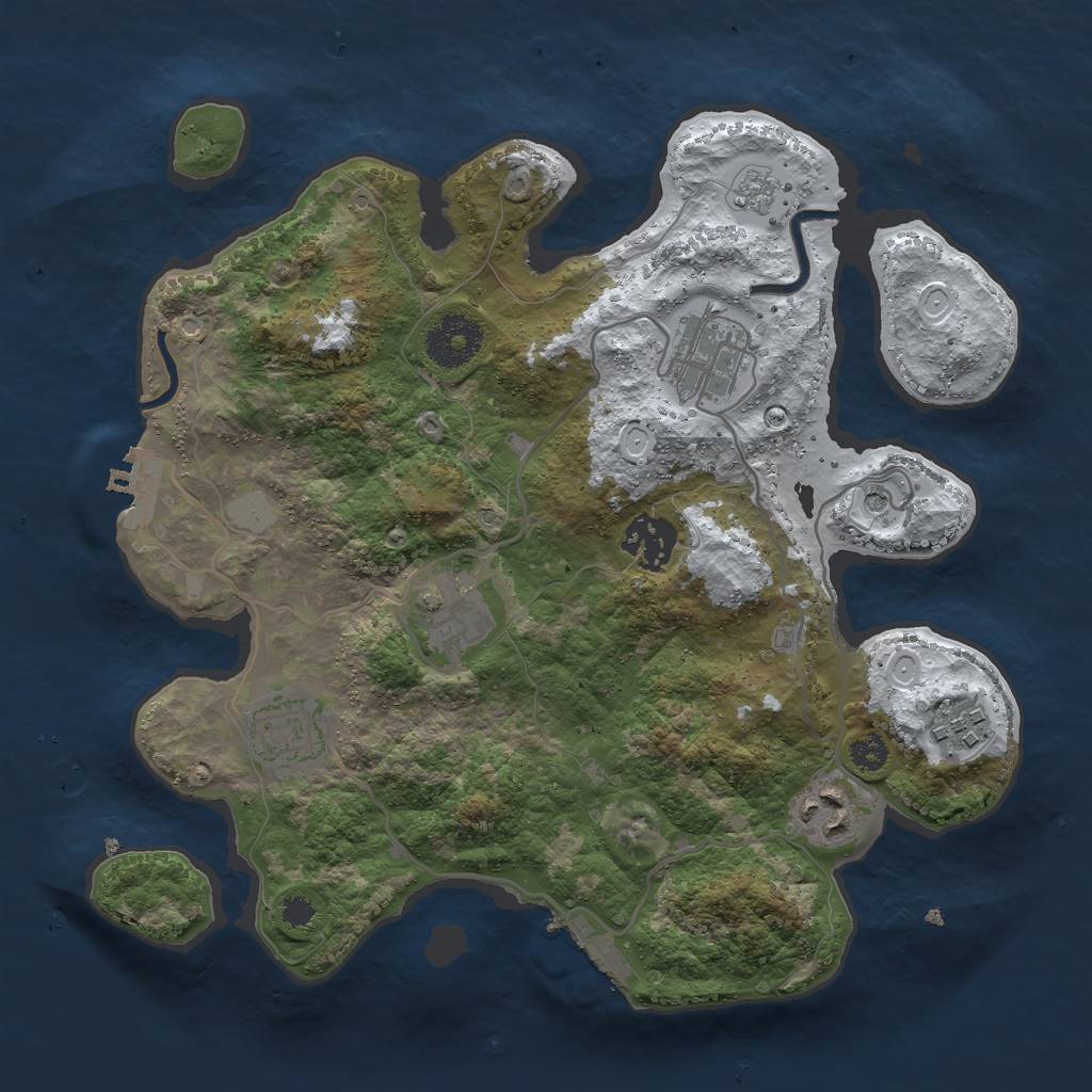 Rust Map: Procedural Map, Size: 3000, Seed: 7863, 15 Monuments