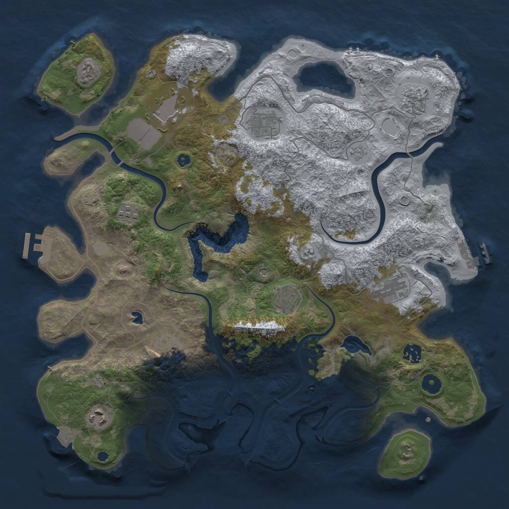 Rust Map: Procedural Map, Size: 4000, Seed: 1060522142, 15 Monuments